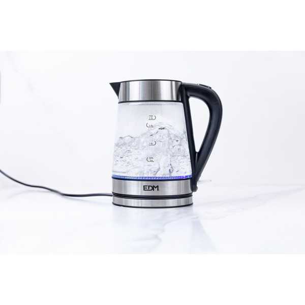 Hervidor de Agua de Cristal + Acero Inoxidable 1850 - 2200 W 1,7 l EDM