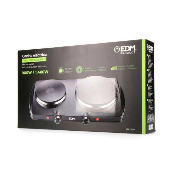 Cocina Electrica 2 Fuegos CE/A13 1400 W Negra EDM