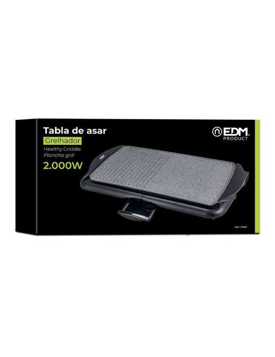 Tabla de Asar Efecto Piedra 2000 W 61,5 x 31 x 8 cm EDM