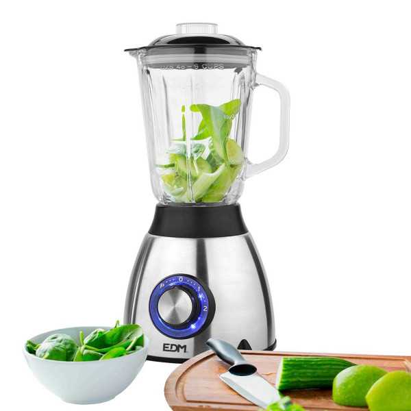 Batidora de Vaso Mezclador de Cristal 550 W 1,5 l EDM