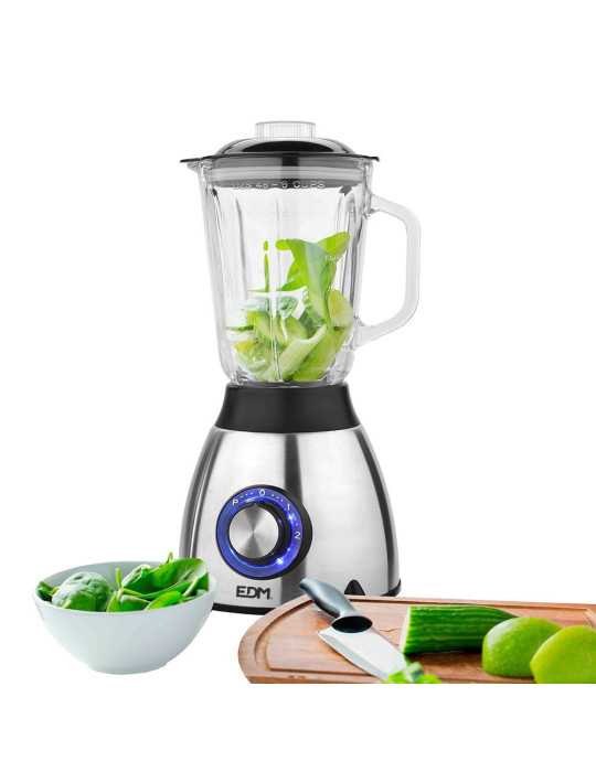 Batidora de Vaso Mezclador de Cristal 550 W 1,5 l EDM