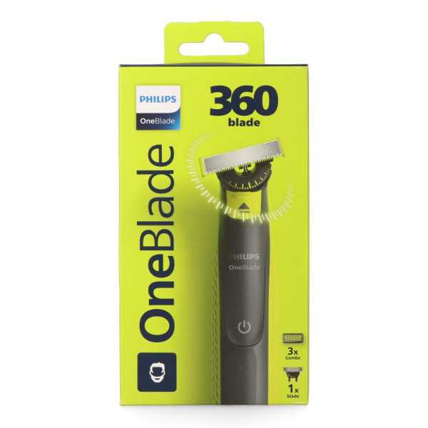 Afeitadora One Blade 360°, con 3 Peines Guía, Resistente al Agua PHILIPS