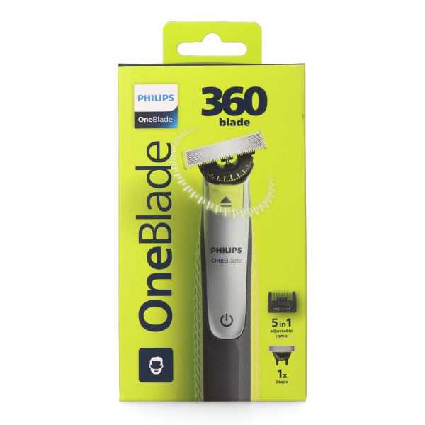 Afeitadora One Blade 360°, con Peine Ajustable 5 en 1, Resistente al Agua PHILIPS