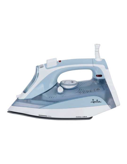Plancha de Vapor Cerámica, Azul y Blanca, 3000 W JATA HOGAR