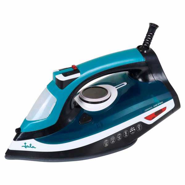 Plancha de Vapor Cerámica, Azul y Blanca, 2400 W JATA HOGAR