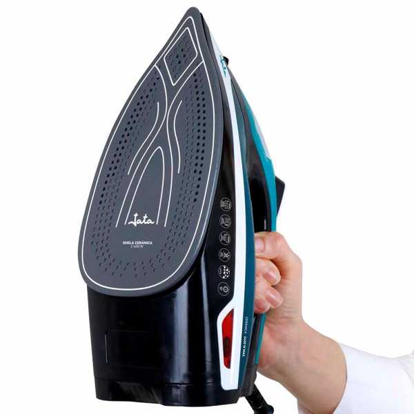 Plancha de Vapor Cerámica, Azul y Blanca, 2400 W JATA HOGAR