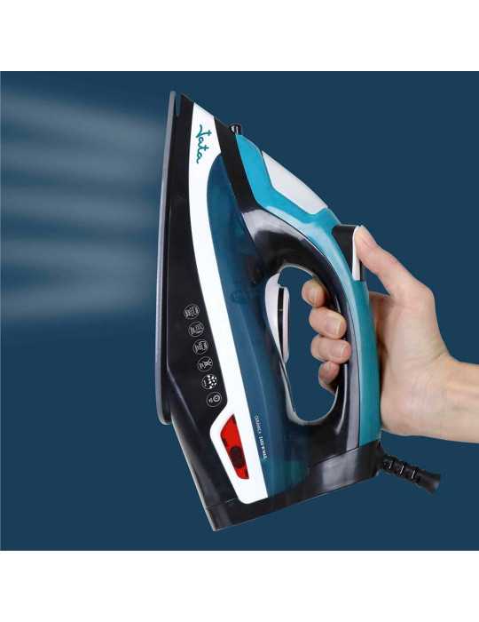 Plancha de Vapor Cerámica, Azul y Blanca, 2400 W JATA HOGAR