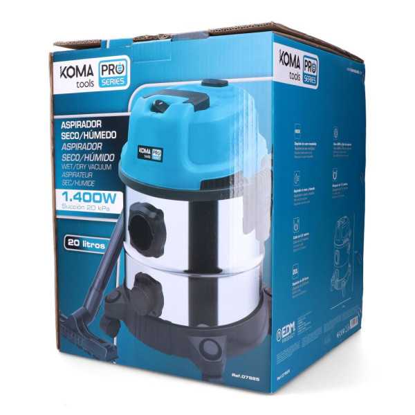 Aspirador Seco / Húmedo 1400 W con Cable 4,5 m KOMA TOOLS