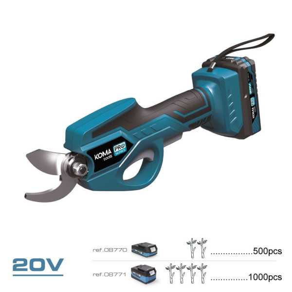 Kit Tijera Poda 20 V con Batería y Cargador KOMA TOOLS