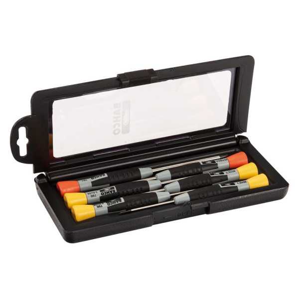 Destornilladores de Precisión Ranurados/Phillips, 1,5-3 mm / PH0-PH1, 6 Piezas BAHCO