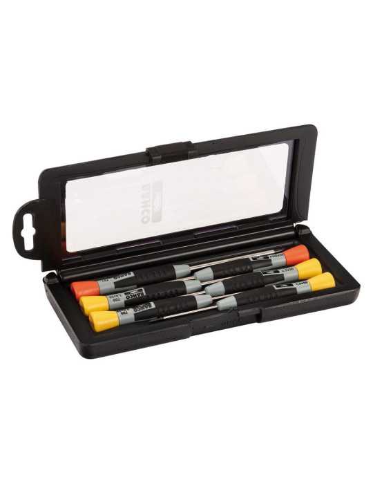 Destornilladores de Precisión Ranurados/Phillips, 1,5-3 mm / PH0-PH1, 6 Piezas BAHCO