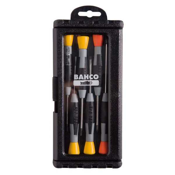 Destornilladores de Precisión Ranurados/Phillips, 1,5-3 mm / PH0-PH1, 6 Piezas BAHCO
