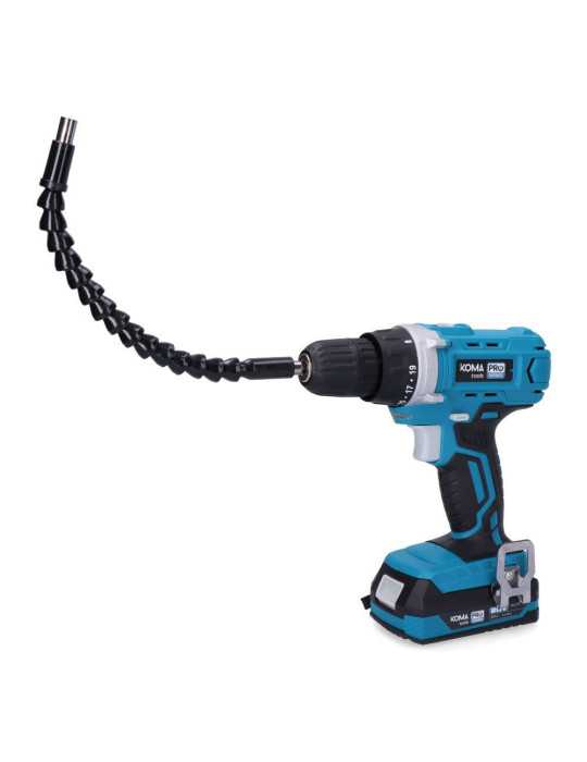 Kit Taladro Atornillador 20 V con 40 Accesorios, Batería 2.0Ah y Cargador KOMA TOOLS