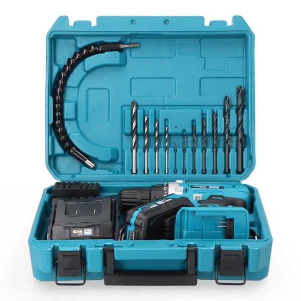 Kit Taladro Atornillador 20 V con 40 Accesorios, Batería 2.0Ah y Cargador KOMA TOOLS