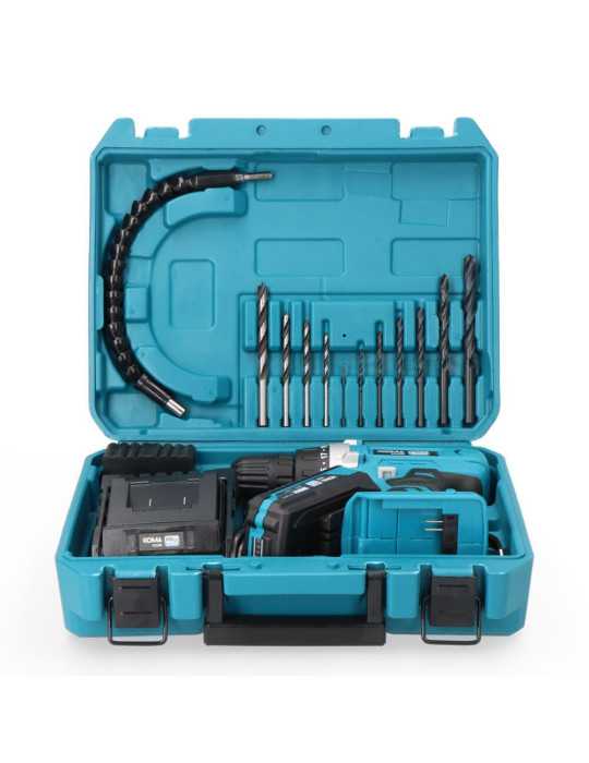 Kit Taladro Atornillador 20 V con 40 Accesorios, Batería 2.0Ah y Cargador KOMA TOOLS