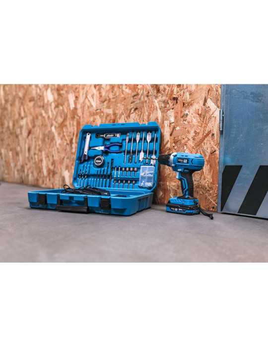 Kit Taladro Atornillador 20 V con 70 Accesorios, Batería 2.0Ah y Cargador KOMA TOOLS