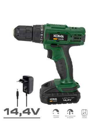 Kit Taladro Atornillador 14,4 V con Batería 1500 mAh y Cargador KOMA TOOLS 2