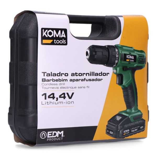 Kit Taladro Atornillador 14,4 V con Batería 1500 mAh y Cargador KOMA TOOLS