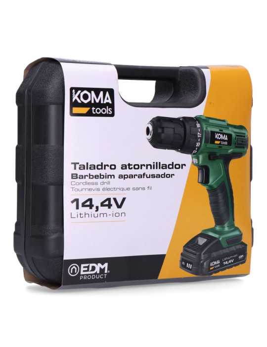 Kit Taladro Atornillador 14,4 V con Batería 1500 mAh y Cargador KOMA TOOLS