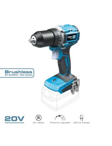 Taladro Atornillador Compacto Brushless 20 V sin Batería Ni Cargador KOMA TOOLS