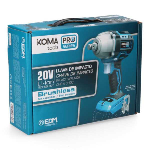 Llave de Impacto Brushless 20 V 450 Nm sin Batería Ni Cargador KOMA TOOLS
