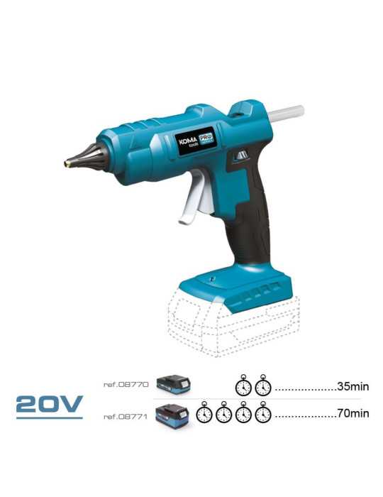 Pistola Termofusible 20 V Barra de Silicona de Ø11 mm KOMA TOOLS