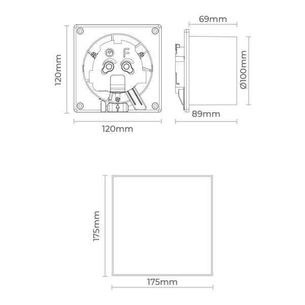 Extractor de Aire con Tapa Blanca, ( Personalizable) 11W Ø10cm EDM