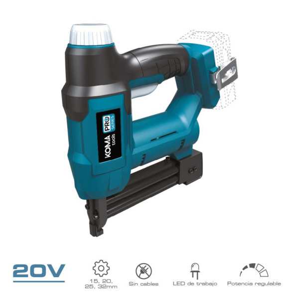 Grapadora Clavadora 20 V sin Batería Ni Cargador KOMA TOOLS
