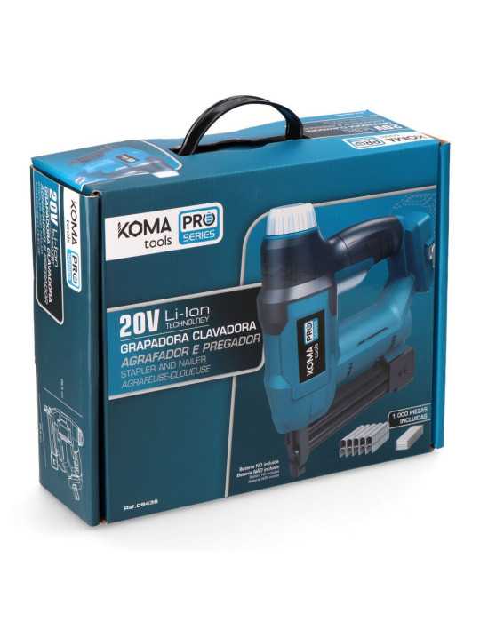 Grapadora Clavadora 20 V sin Batería Ni Cargador KOMA TOOLS