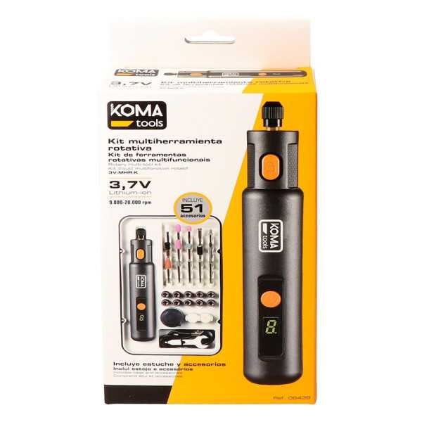 Kit Multiherramienta Rotativa 3,7 V con 51 Accesorios KOMA TOOLS