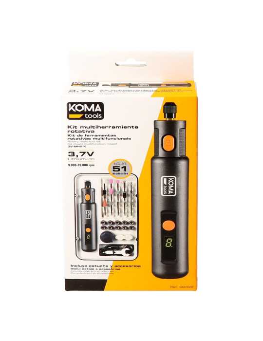 Kit Multiherramienta Rotativa 3,7 V con 51 Accesorios KOMA TOOLS
