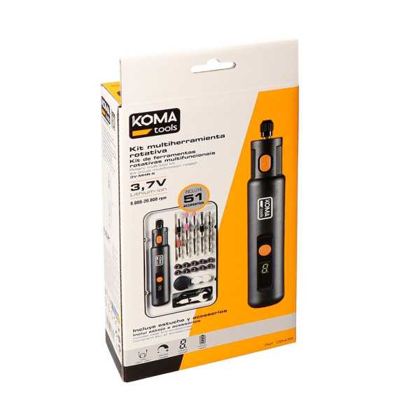 Kit Multiherramienta Rotativa 3,7 V con 51 Accesorios KOMA TOOLS