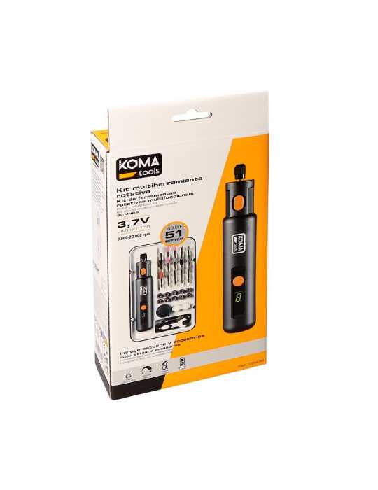 Kit Multiherramienta Rotativa 3,7 V con 51 Accesorios KOMA TOOLS
