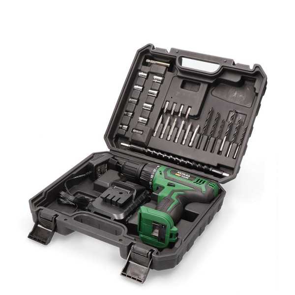 Kit Taladro Atornillador 14,4 V con 27 Accesorios, Batería 1500 mAh y Cargador KOMA TOOLS