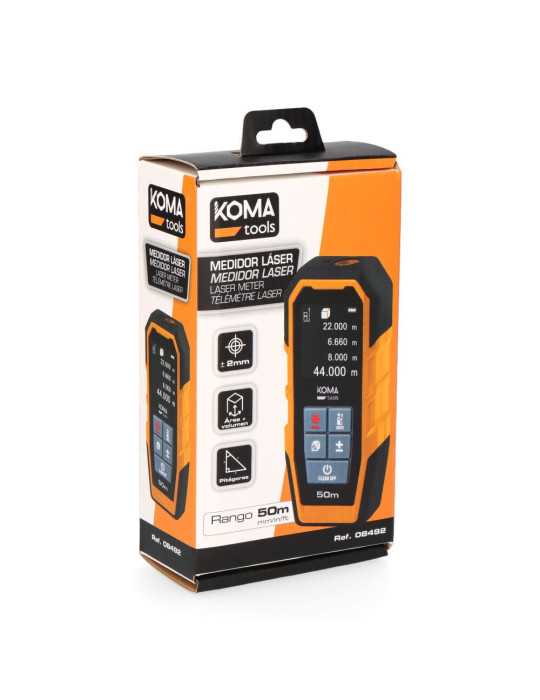 Medidor Láser con Funda 5,2 x 2,4 x 12,3 cm KOMA TOOLS