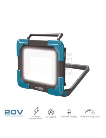 Foco LED de Trabajo 20 V 2500 lm (sin Batería Ni Cargador) KOMA TOOLS