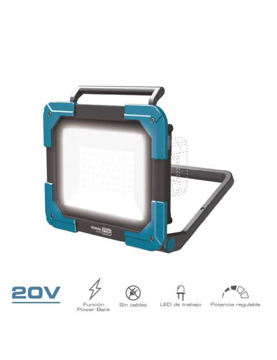 Foco LED de Trabajo 20 V 2500 lm (sin Batería Ni Cargador) KOMA TOOLS