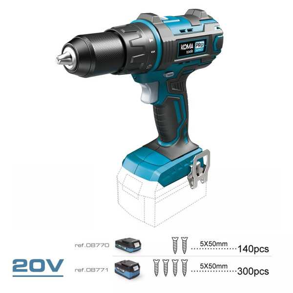 Taladro Percutor 20 V (sin Batería Ni Cargador) KOMA TOOLS