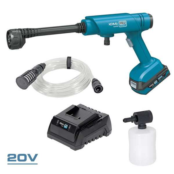 Kit Hidrolimpiadora 20 V + Batería 2.0 Ah 08770 + Cargador 2,3 A 08772 KOMA TOOLS