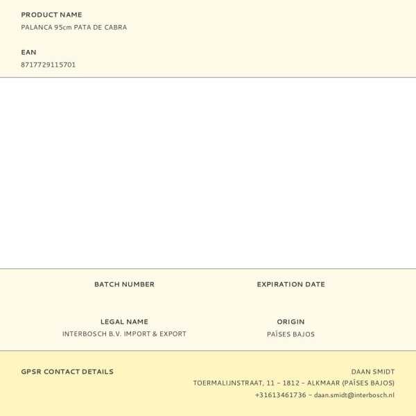 Palanca Pata de Cabra 95 cm BENSON
