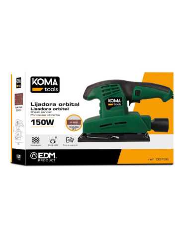 Lijadora Orbital Electrica 150 W, 252 x 158 mm con Cable 2 m KOMA TOOLS 2