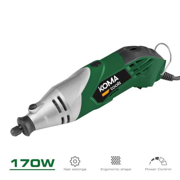 Multiherramienta Rotativa 170W, 190 Accesorios, con Cable 2 m KOMA TOOLS