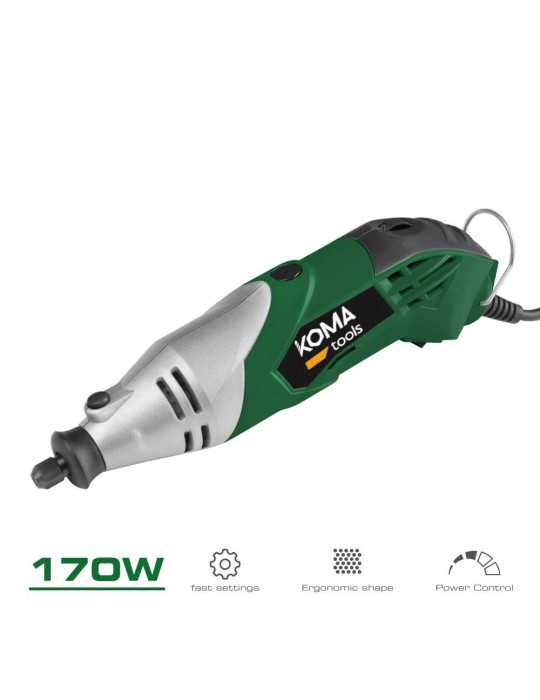 Multiherramienta Rotativa 170W, 190 Accesorios, con Cable 2 m KOMA TOOLS
