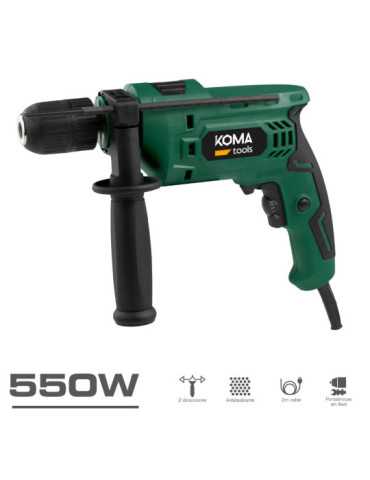Taladro Percutor 550W con Cable de 2 m KOMA TOOLS