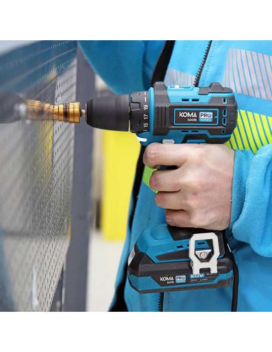 Taladro Atornillador 20 V Brushless, sin Batería Ni Cargador, Portabrocas Ø10 mm, 18,5 x 7 x 19,6 cm KOMA TOOLS