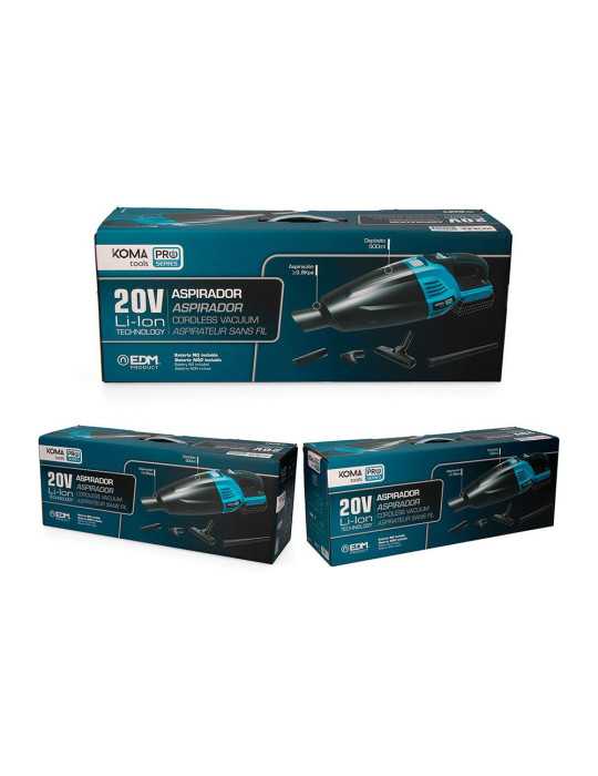 Aspirador 20 V sin Batería Ni Cargador 45,5 x 13,5 cm KOMA TOOLS