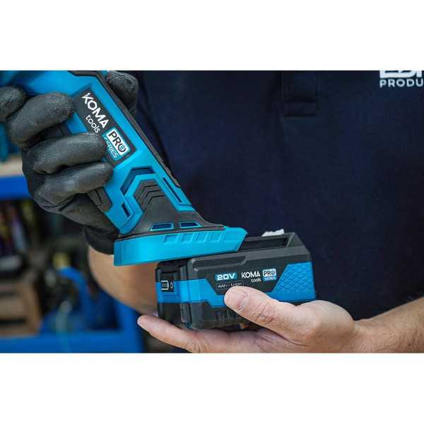 Kit Amoladora Angular 20 V Ø115 mm con 1 BATERíA 4.0Ah y Cargador 08772 KOMA TOOLS