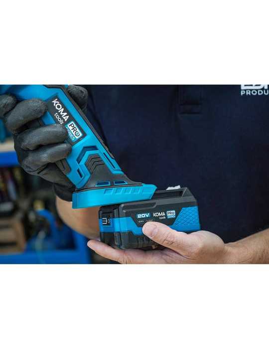 Kit Amoladora Angular 20 V Ø115 mm con 1 BATERíA 4.0Ah y Cargador 08772 KOMA TOOLS