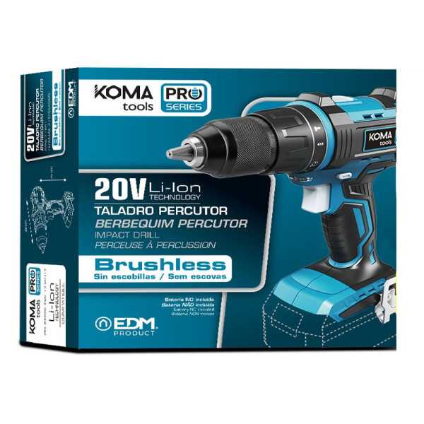 Taladro Percutor Atornillador Brushless 20 V, sin Batería Ni Cargador KOMA TOOLS
