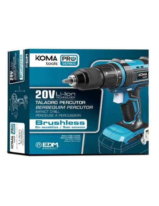 Taladro Percutor Atornillador Brushless 20 V, sin Batería Ni Cargador KOMA TOOLS